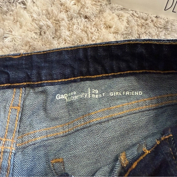 GAP Maternity Best Girlfriend Jeans in Dark Indigo Blue - Picture 6 of 10